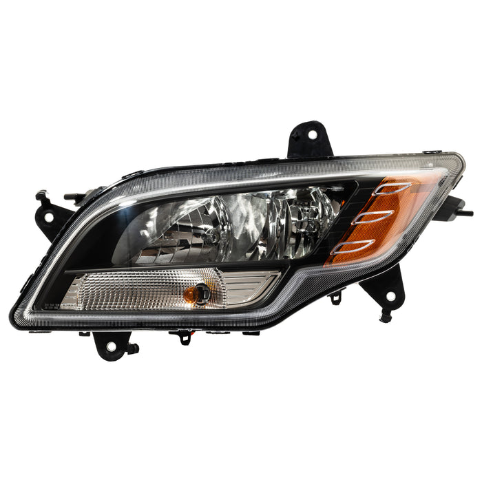 International MV Black Housing Headlight Assembly 4121489C92 - side angle view