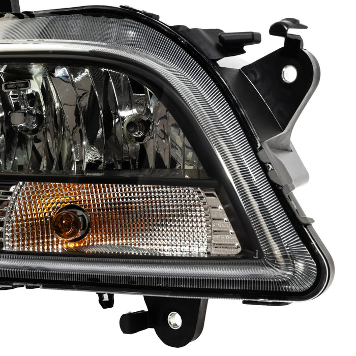 International MV Black Housing Headlight Assembly 4121489C92 - comparison view