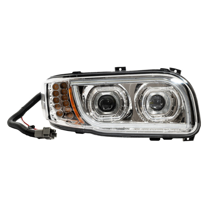 Aftermarket LED Chrome Headlight Compatible with Peterbilt 388/389/367/567 P54-6166-11R - packaging view