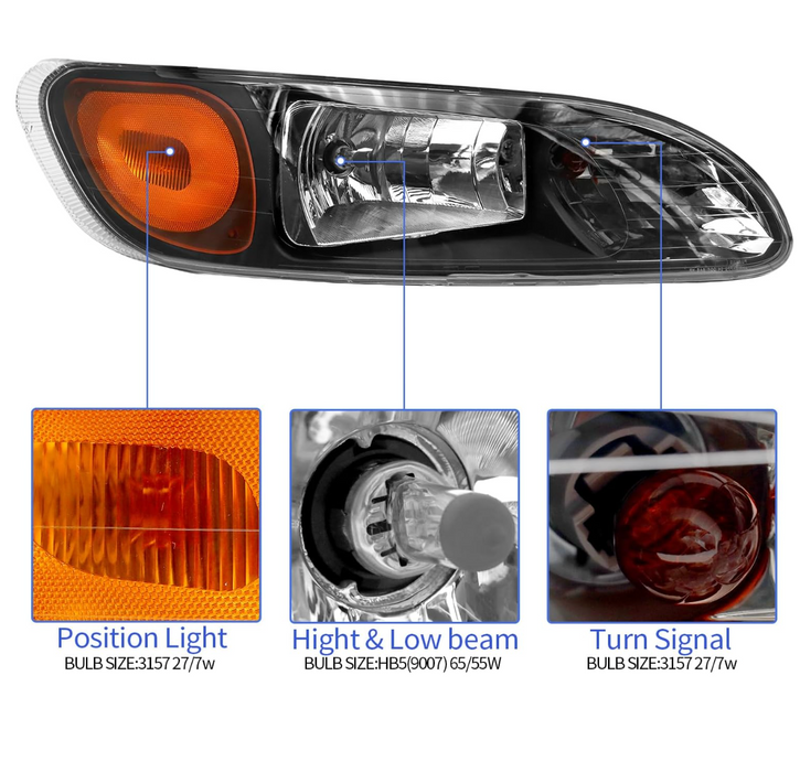Aftermarket Headlight Assembly Compatible with Peterbilt® 386