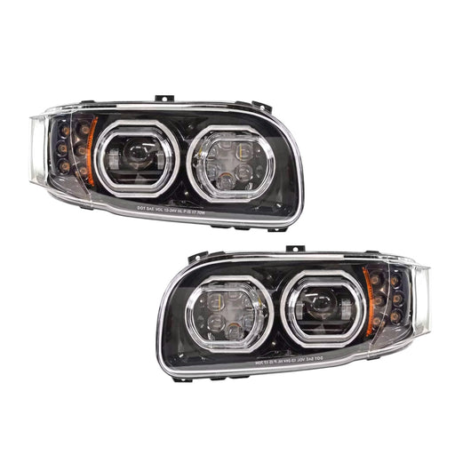 Aftermarket LED Headlight Black Housing Compatible with Peterbilt® 388/389/367/567