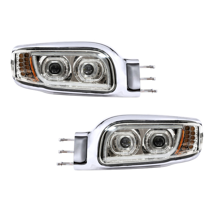 Aftermarket LED Chrome Headlight Bundle Compatible with Peterbilt® 388/389/367/567/589 P54-6166-11R (Copy)