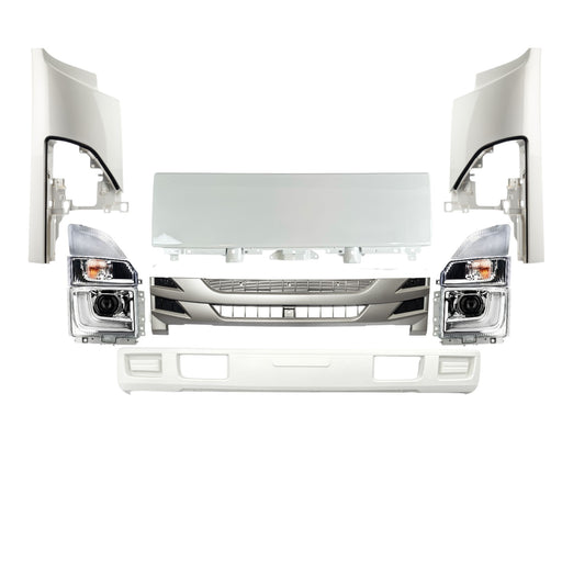 Isuzu NPR/NRR/NQR Aftermarket Body Parts Kit (2023-2024) – Grille, Bumper, Headlights, Turn Signals Set