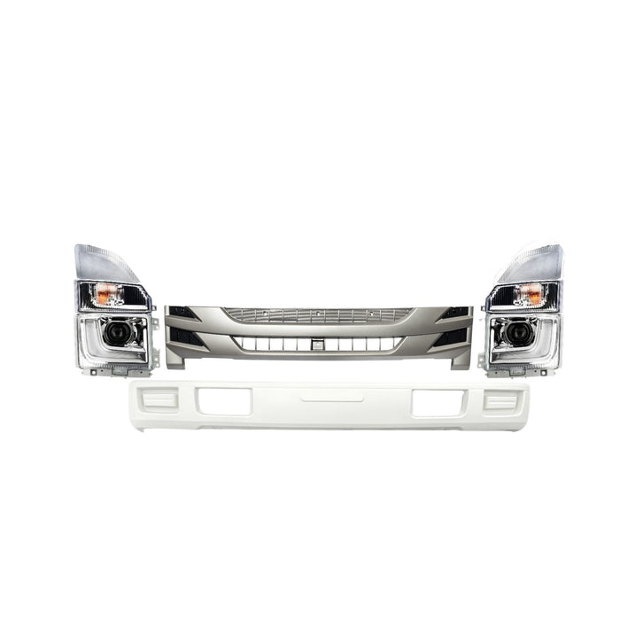 Isuzu NPR/NRR/NQR Aftermarket Body Parts Kit (2023-2024) – Grille, Bumper, Headlights, Turn Signals Set